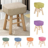 Max Cotton Linen Square Stool Seat Replacement Covers Green-35x30x13cm - Aladdin Shoppers