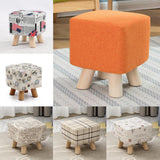 Max Cotton Linen Square Stool Seat Replacement Covers Orange-28x28x18cm - Aladdin Shoppers