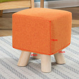 Max Cotton Linen Square Stool Seat Replacement Covers Orange-28x28x18cm - Aladdin Shoppers