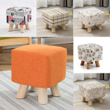 Max Cotton Linen Square Stool Seat Replacement Covers Orange-28x28x18cm - Aladdin Shoppers