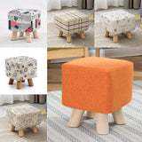 Max Cotton Linen Square Stool Seat Replacement Covers Orange-28x28x18cm - Aladdin Shoppers