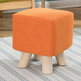 Max Cotton Linen Square Stool Seat Replacement Covers Orange-28x28x18cm - Aladdin Shoppers