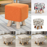 Max Cotton Linen Square Stool Seat Replacement Covers Orange-28x28x18cm - Aladdin Shoppers