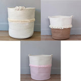 Max Cotton Rope Handle Storage Basket Laundry Basket Storage Container White - Aladdin Shoppers