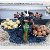 Max Creative Resin Countertop Fruit Basket Stand With Birds Pattern Blue - Aladdin Shoppers