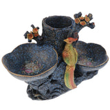 Max Creative Resin Countertop Fruit Basket Stand With Birds Pattern Blue - Aladdin Shoppers