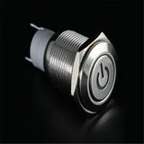 Max DC 12V 16mm Aluminum LED Car Illuminated Latching Push Button Switch White - Aladdin Shoppers