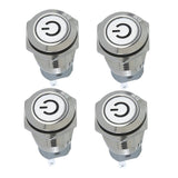 Max DC 12V 16mm Aluminum LED Car Illuminated Latching Push Button Switch White - Aladdin Shoppers
