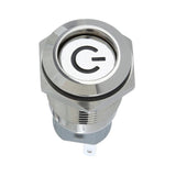 Max DC 12V 16mm Aluminum LED Car Illuminated Latching Push Button Switch White - Aladdin Shoppers