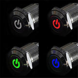 Max DC 12V 16mm Aluminum LED Car Illuminated Latching Push Button Switch White - Aladdin Shoppers