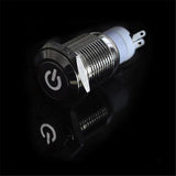 Max DC 12V 16mm Aluminum LED Car Illuminated Latching Push Button Switch White - Aladdin Shoppers