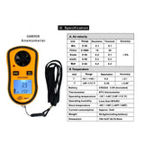 Max Digital LCD Wind-Speed Backlight Airflow Gauge Meter Anemometer Thermometer - Aladdin Shoppers