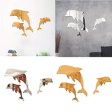 Max Dolphin 3d Wall Sticker Mirror Tv Sofa Bedroom Background Removable Golden - Aladdin Shoppers