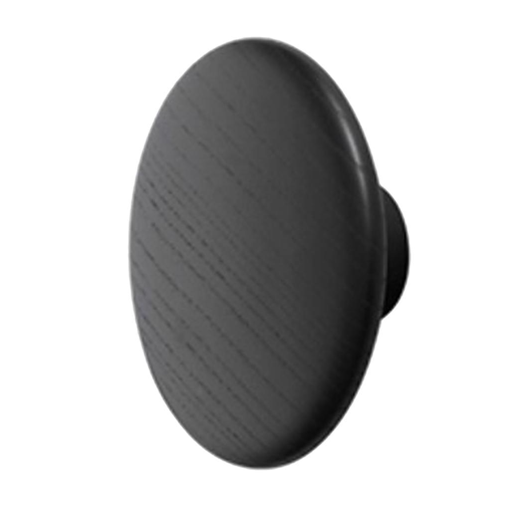 Max Dots Coat Hook Colorful Ash Wood Wall Mount Coat Wall Hanger Rack Black M - Aladdin Shoppers