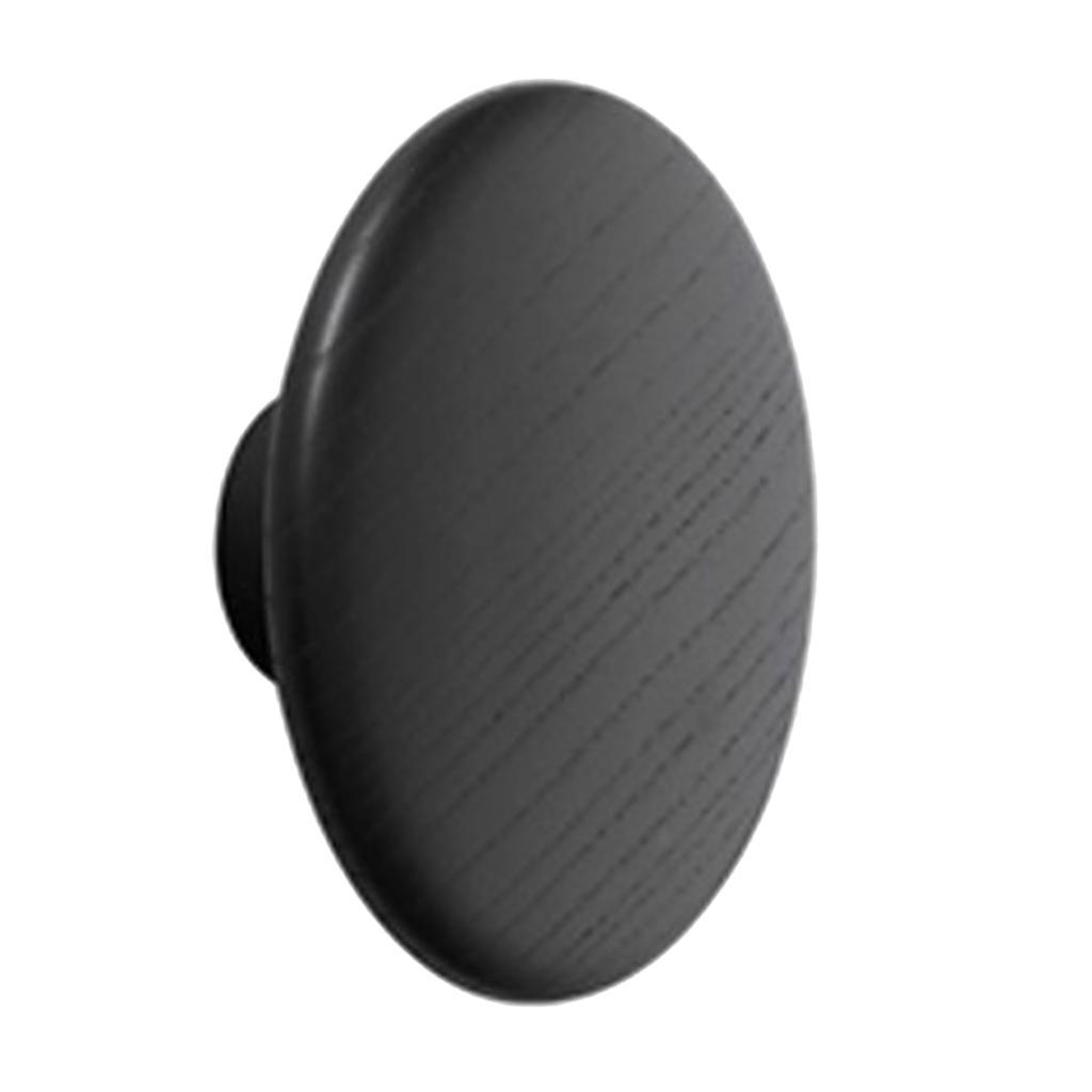 Max Dots Coat Hook Colorful Ash Wood Wall Mount Coat Wall Hanger Rack Black M - Aladdin Shoppers