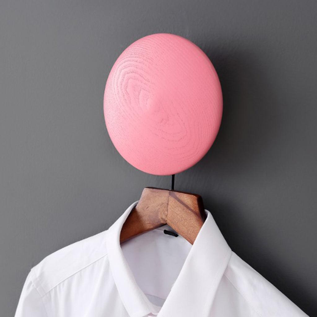 Max Dots Coat Hook Colorful Ash Wood Wall Mount Coat Wall Hanger Rack Pink L - Aladdin Shoppers
