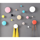 Max Dots Coat Hook Colorful Ash Wood Wall Mount Coat Wall Hanger Rack Pink L - Aladdin Shoppers