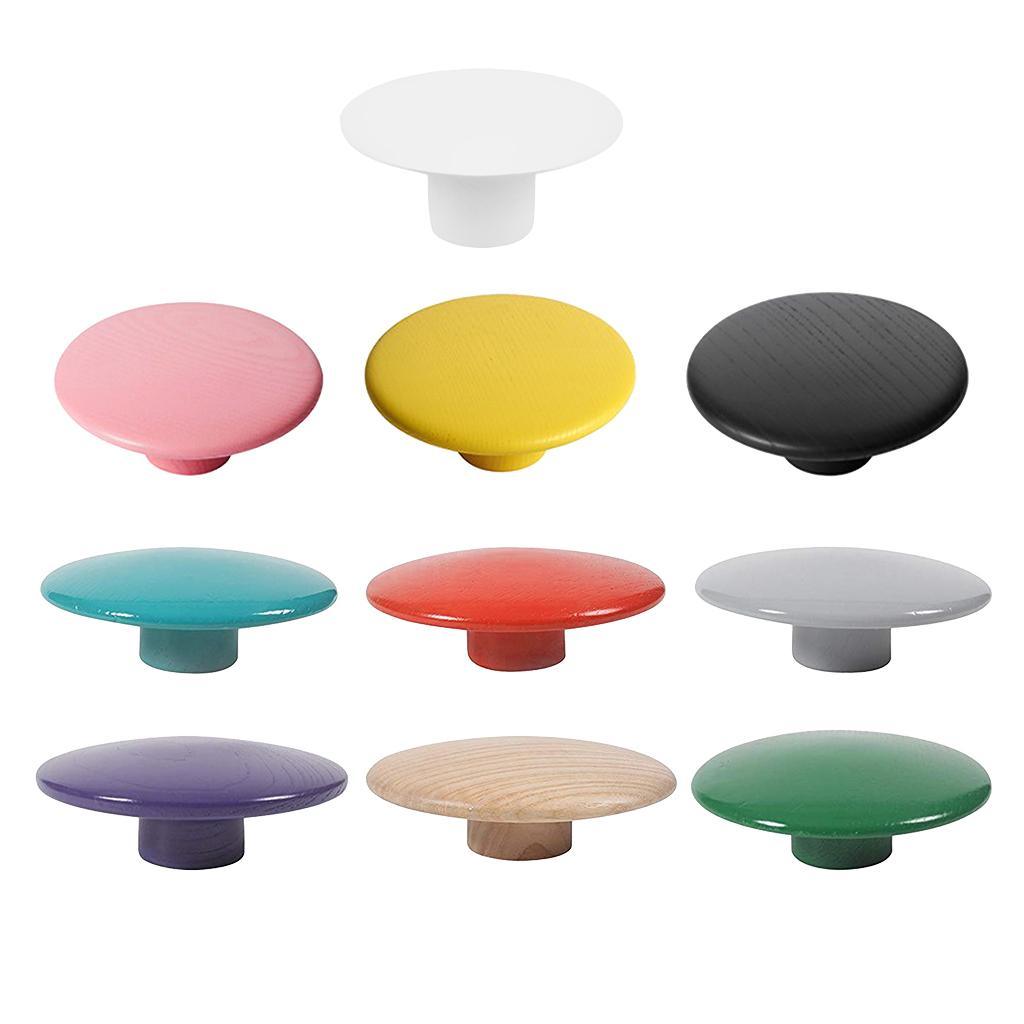 Max Dots Coat Hook Colorful Ash Wood Wall Mount Coat Wall Hanger Rack White S - Aladdin Shoppers