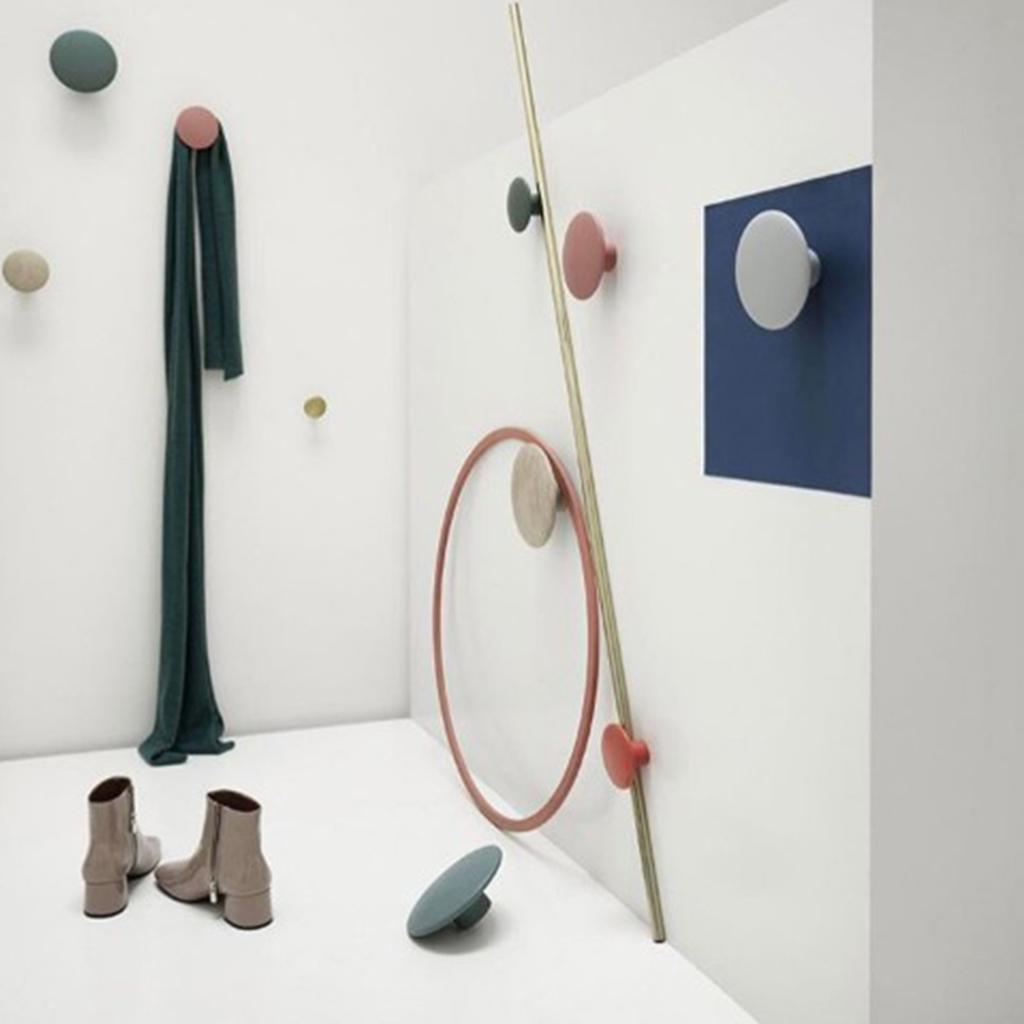 Max Dots Coat Hook Colorful Ash Wood Wall Mount Coat Wall Hanger Rack White S - Aladdin Shoppers