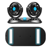 Max Dual Head Car Cooling Air Fan 360 Degree Rotation Quiet Blue 12V - Aladdin Shoppers