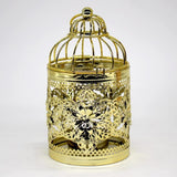 Max Electroplated Metal Birdcage Shape Tea Light Candle Holder E-Gold - Aladdin Shoppers
