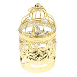 Max Electroplated Metal Birdcage Shape Tea Light Candle Holder E-Gold - Aladdin Shoppers
