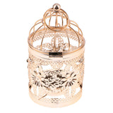 Max Electroplated Metal Birdcage Shape Tea Light Candle Holder E-Rose Gold - Aladdin Shoppers