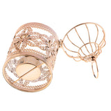 Max Electroplated Metal Birdcage Shape Tea Light Candle Holder E-Rose Gold - Aladdin Shoppers