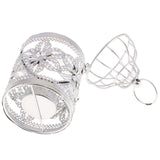 Max Electroplated Metal Birdcage Shape Tea Light Candle Holder E-Silver - Aladdin Shoppers