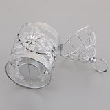 Max Electroplated Metal Birdcage Shape Tea Light Candle Holder E-Silver - Aladdin Shoppers