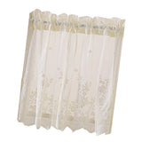 Max Embroidered Lace Window Voile Sheer Curtain Valance Tiers 74*61cm Creamy - Aladdin Shoppers