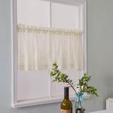 Max Embroidered Lace Window Voile Sheer Curtain Valance Tiers 74*61cm Creamy - Aladdin Shoppers
