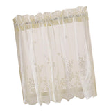 Max Embroidered Lace Window Voile Sheer Curtain Valance Tiers 74*61cm Creamy - Aladdin Shoppers
