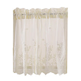 Max Embroidered Lace Window Voile Sheer Curtain Valance Tiers 74*61cm Creamy - Aladdin Shoppers