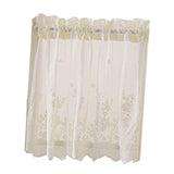 Max Embroidered Lace Window Voile Sheer Curtain Valance Tiers 74*61cm Creamy - Aladdin Shoppers