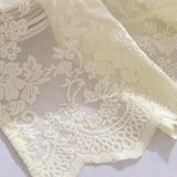 Max Embroidered Lace Window Voile Sheer Curtain Valance Tiers 74*61cm Creamy - Aladdin Shoppers