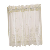 Max Embroidered Lace Window Voile Sheer Curtain Valance Tiers 74*61cm Creamy - Aladdin Shoppers
