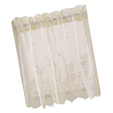 Max Embroidered Lace Window Voile Sheer Curtain Valance Tiers 74*61cm Creamy - Aladdin Shoppers