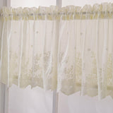 Max Embroidered Lace Window Voile Sheer Curtain Valance Tiers 74*61cm Creamy - Aladdin Shoppers