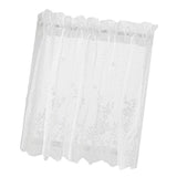 Max Embroidered Lace Window Voile Sheer Curtain Valance Tiers 74*61cm White - Aladdin Shoppers