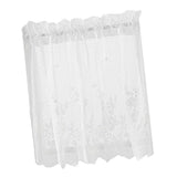 Max Embroidered Lace Window Voile Sheer Curtain Valance Tiers 74*61cm White - Aladdin Shoppers