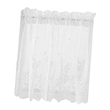 Max Embroidered Lace Window Voile Sheer Curtain Valance Tiers 74*61cm White - Aladdin Shoppers
