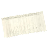 Max Embroidered Lace Window Voile Sheer Curtain Valance Tiers Creamy 137x61cm - Aladdin Shoppers