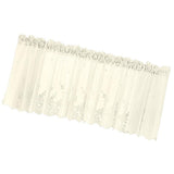 Max Embroidered Lace Window Voile Sheer Curtain Valance Tiers Creamy 137x61cm - Aladdin Shoppers