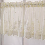 Max Embroidered Lace Window Voile Sheer Curtain Valance Tiers Creamy 137x61cm - Aladdin Shoppers
