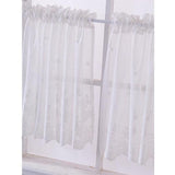 Max Embroidered Lace Window Voile Sheer Curtain Valance Tiers White 137x61cm - Aladdin Shoppers