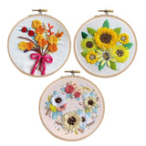 Max Embroidery Starter Kit with Flower Pattern DIY Cross Stitch Crafts Flower 1 - Aladdin Shoppers