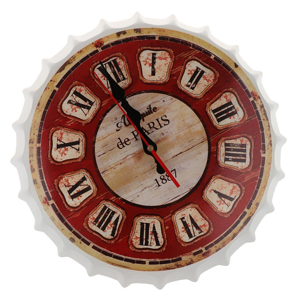 Max European Beer Cover Wall Clock Metal Decorative Cafe Bar Wall Decor G - Aladdin Shoppers