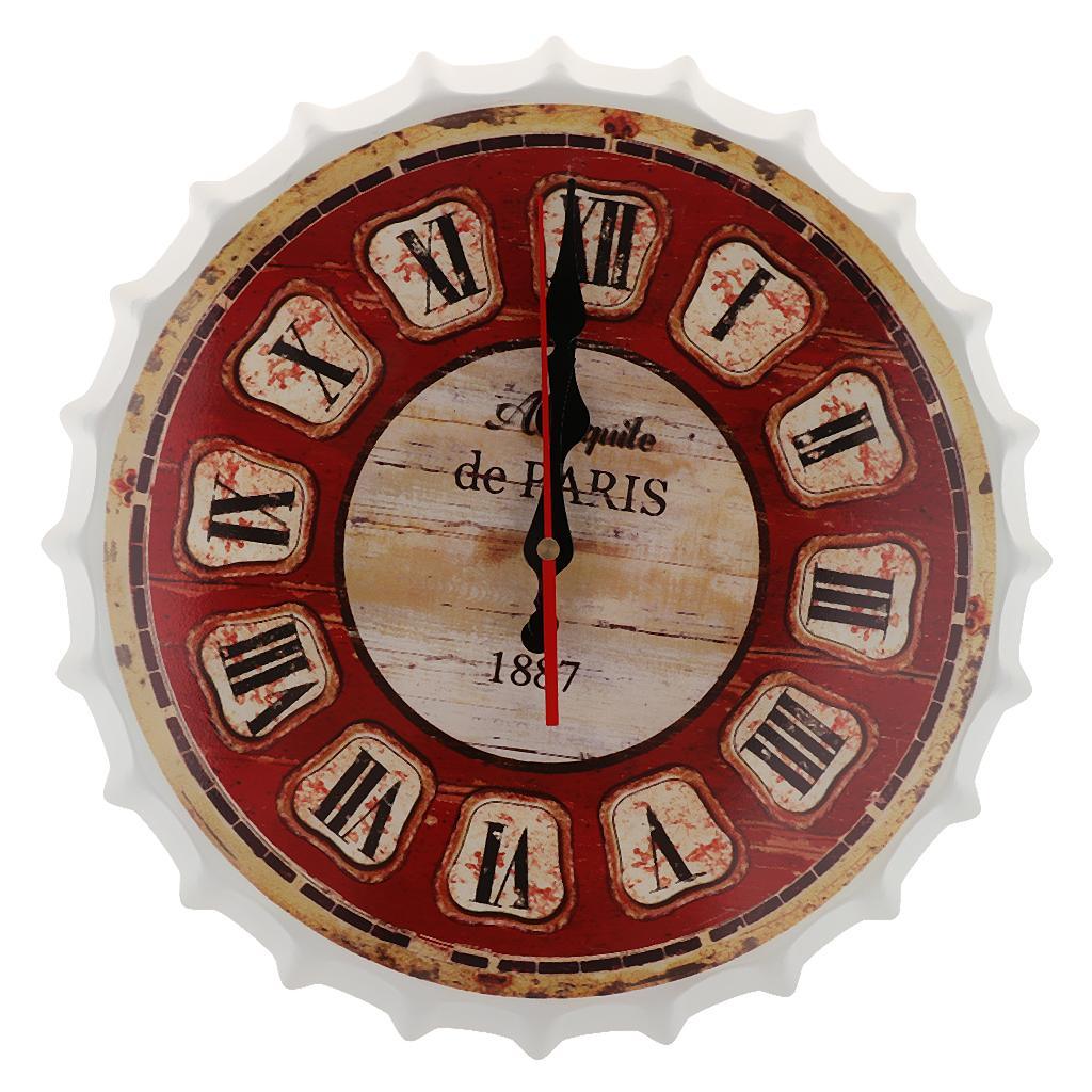 Max European Beer Cover Wall Clock Metal Decorative Cafe Bar Wall Decor G - Aladdin Shoppers