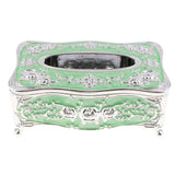 Max European Style Acrylic Tissue Box Luxurious Rose Napkin Cover Sliver Green - Aladdin Shoppers